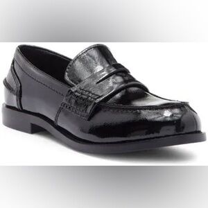 Jeffrey Campbell Black Leather Penny Loafers Size 11 never worn